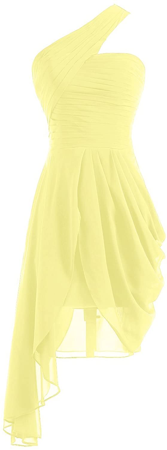 Price:$59.99    Fanciest Women's One Shoulder Blue Bridesmaid Dresses Short Prom Homecoming Gowns  Clothing