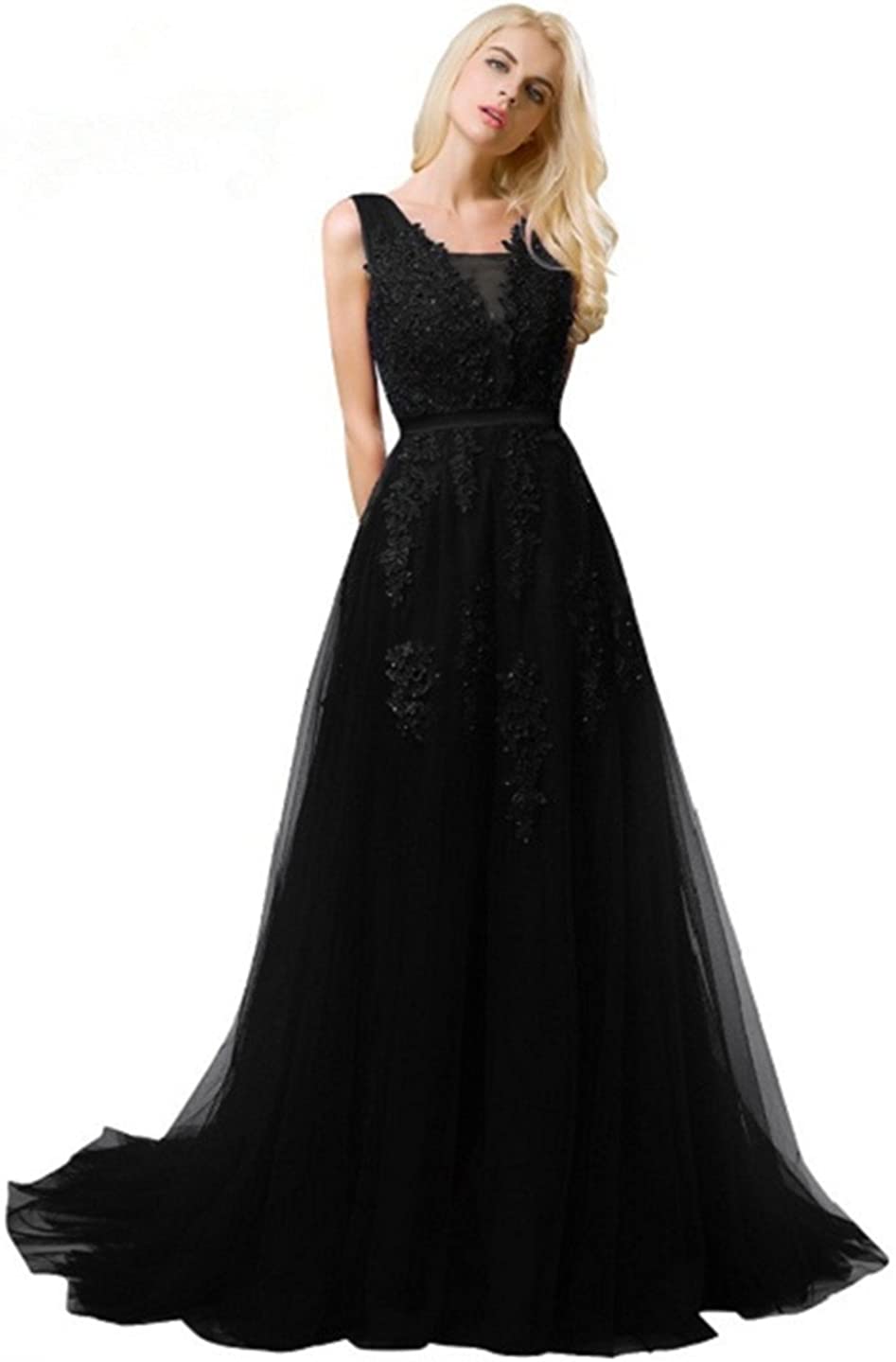 Price:$69.99 SHANGSHANGXI Formal Evening Dresses Deep V-Neck Tulle Burgundy Prom Dresses for Women at Amazon Women’s Clothing store