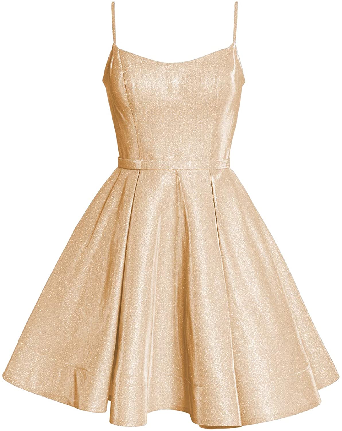 Price:$59.99    Vivian's bridal Women's Strap Prom Dress Glittery Satin Dress Short Wlte03  Clothing