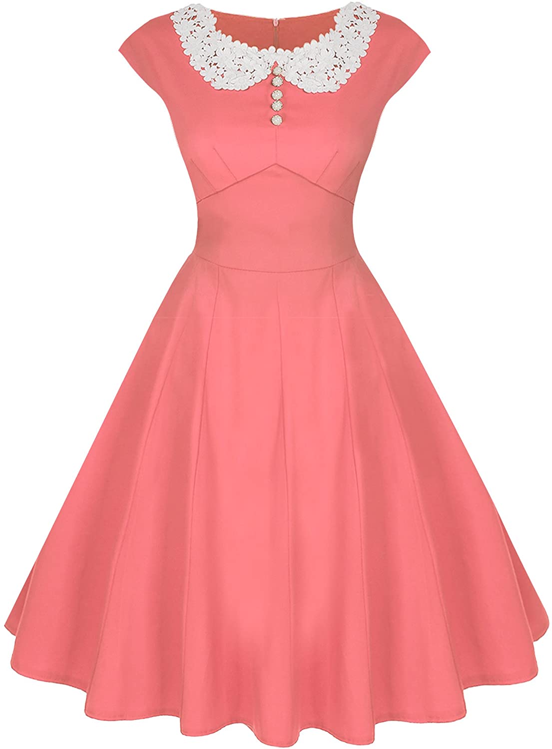 Price:$16.99    ACEVOG Women's Classy Vintage Audrey Hepburn Style 1940's Rockabilly Evening Dress  Clothing