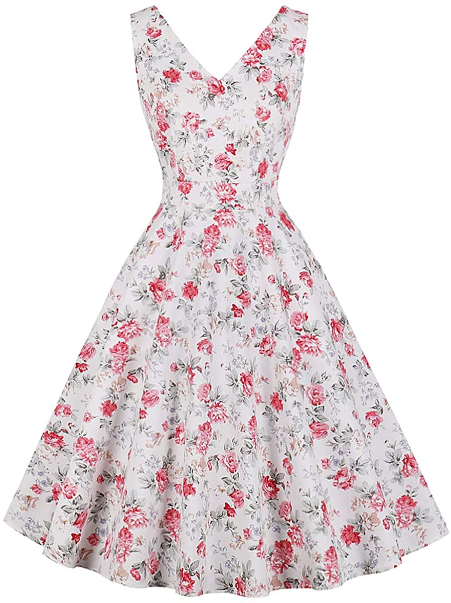 Price:$12.99 Fit Design Women's 1950S A Line Vintage Audrey Hepburn Style Party Dress at Amazon Women’s Clothing store