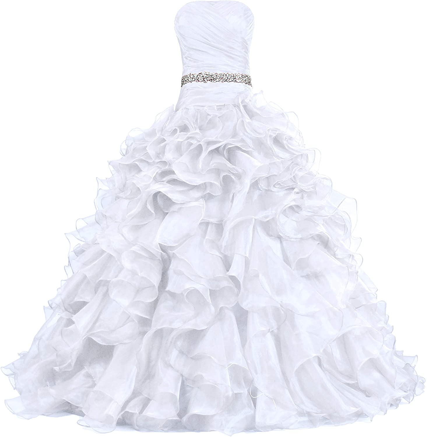 Price:$99.99    ANTS Women's Pretty Ball Gown Quinceanera Dress Ruffle Prom Dresses  Clothing