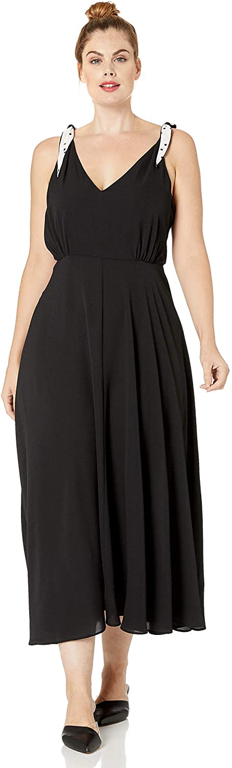 Price:$30.25 Betsey Johnson Women's Plus Size Midi Dress with Shoulder Ties at Amazon Women’s Clothing store