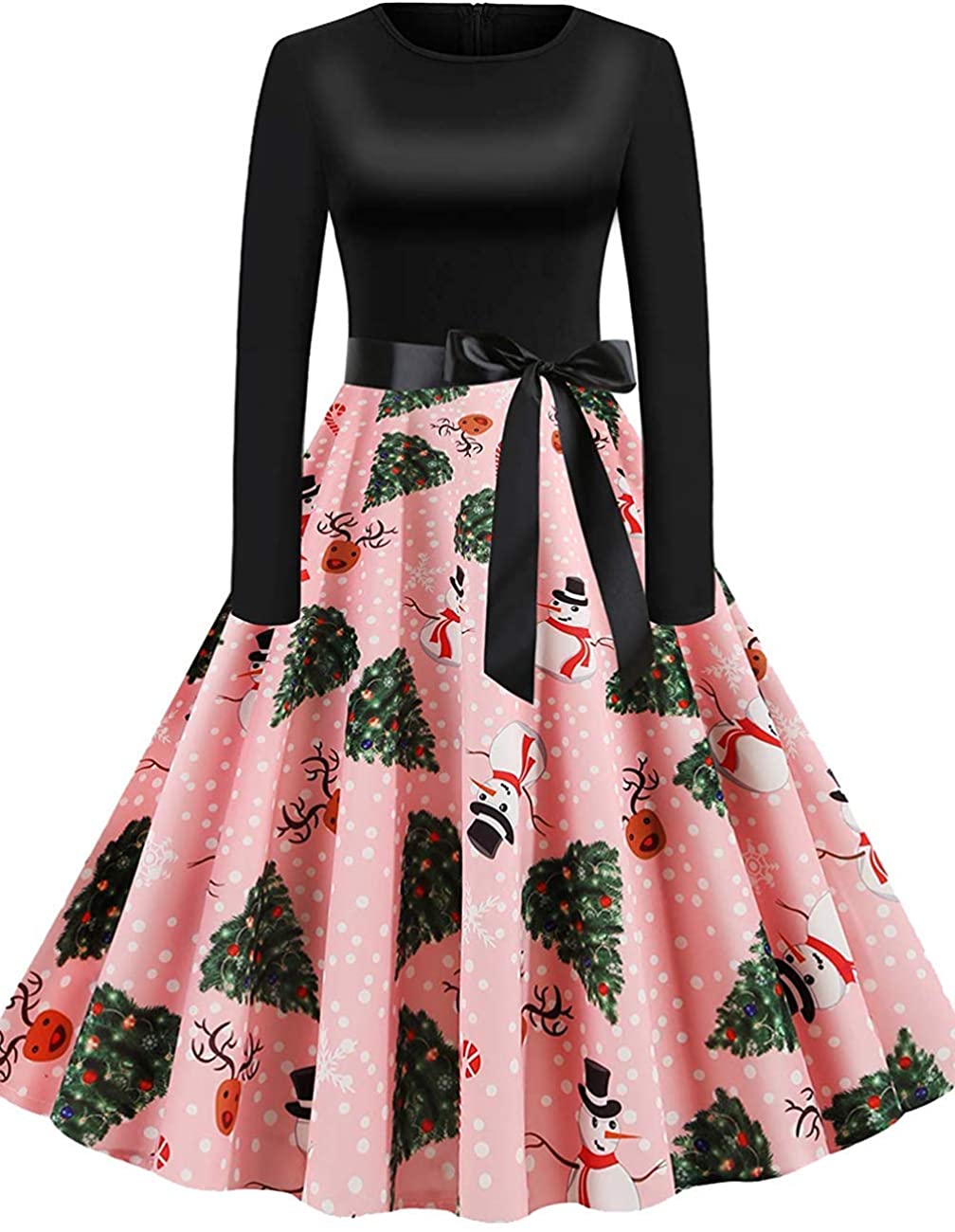 Price:$18.99 Chrismtas Dresses for Women Sleeveless Vintage Cocktail Dress Funny Printed Birthday Holiday Swing Party Dress at Amazon Women’s Clothing store