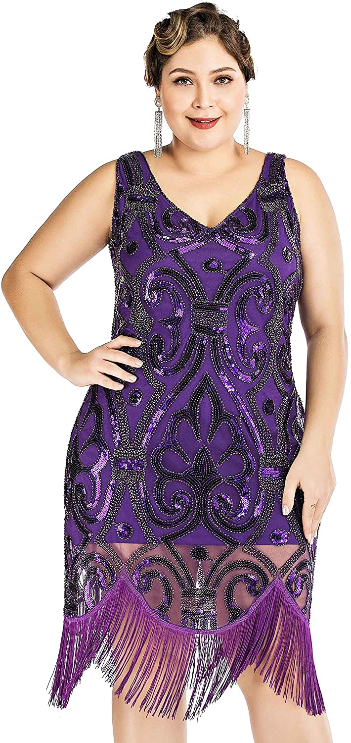 Price:$32.99    KILOLONE Women's 1920s Flapper Dresses Retro Vintage Cocktail Great Gatsby Roaring 20s Dress  Clothing