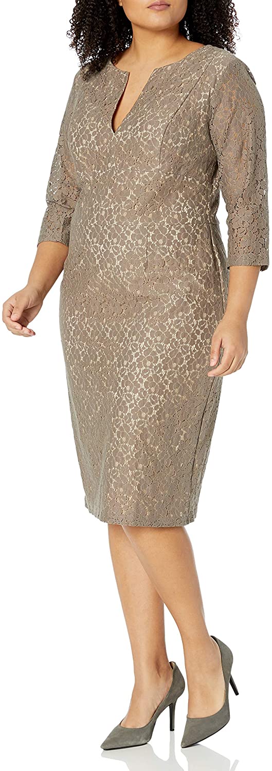 Price:$99.99    Single Dress Women's Plus-Size Lace Meg Dress  Clothing