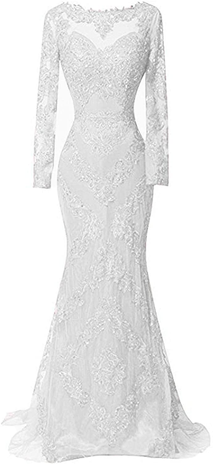 Price:$76.00 HelloLadyBridal Women's Illusions Lace Mermaid Prom Dress Evening Gown at Amazon Women’s Clothing store