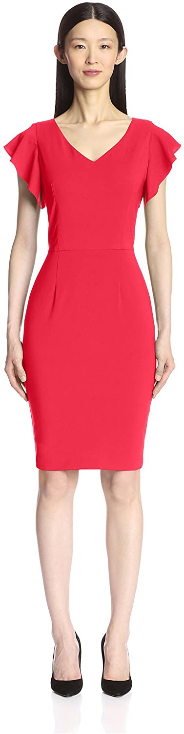 Price:$28.32    SOCIETY NEW YORK Women's Ruffle Sleeve Sheath Dress  Clothing