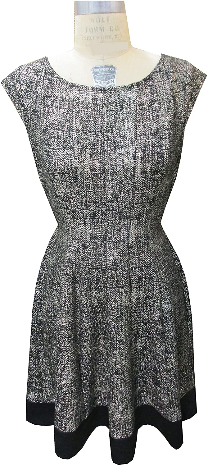 Price:$22.39    ROBBIE BEE Women's Gold Foil Fit and Flare Dress  Clothing