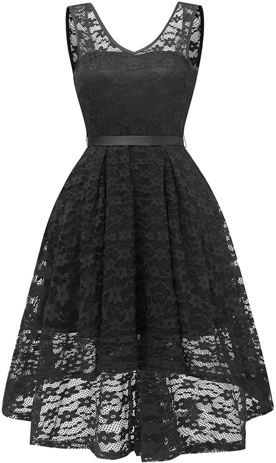 Price:$22.00 EvoLand Women Floral Lace High Low Bridesmaid Dress V Neck at Amazon Women’s Clothing store