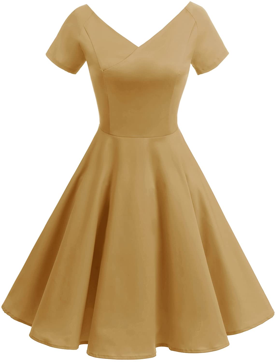 Price:$22.99    Gardenwed Women's V-Neck 1950s Vintage Cocktail Swing Dress Retro Rockabilly Party Dress Short Sleeves  Clothing