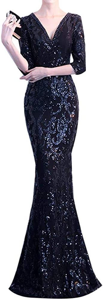 Price:$119.99 Mermaid Evening Dresses for Women Vintage Formal Prom Cocktail Dress Sequin Backless Elegant Evening Gown at Amazon Women’s Clothing store