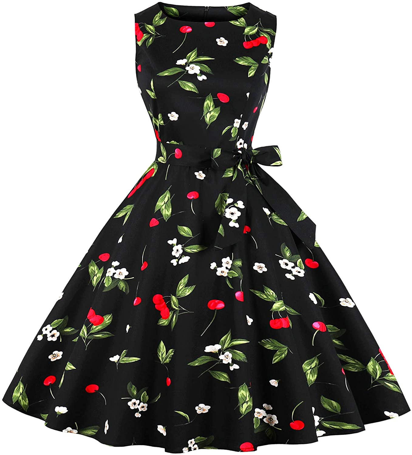 Price:$9.99 ANCHOVY Womens Vintage Aline Cocktail Dresses Casual Pleated Sleeveless Party Dress C60 at Amazon Women’s Clothing store