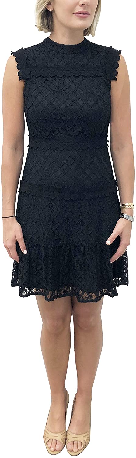 Price:$55.44    Julia Jordan Women's Sleeveless Lace Mock Neck A-line Dress  Clothing