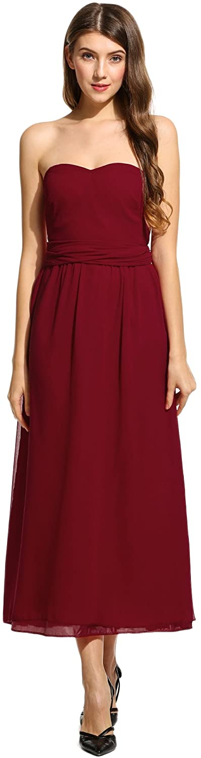 Price:$8.59 Hotuch Women's Sleeveless Dress Cocktail Formal Party Dresses Sexy Ellegant Slim Fit Midi Dress S-XXL at Amazon Women’s Clothing store