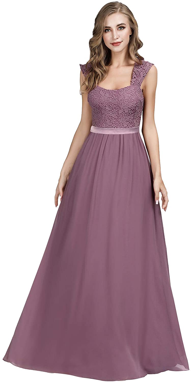 Price:$46.99 Ever-Pretty Women's A-Line Floral Lace Bridesmaid Dress Prom Party Dress 7704 at Amazon Women’s Clothing store
