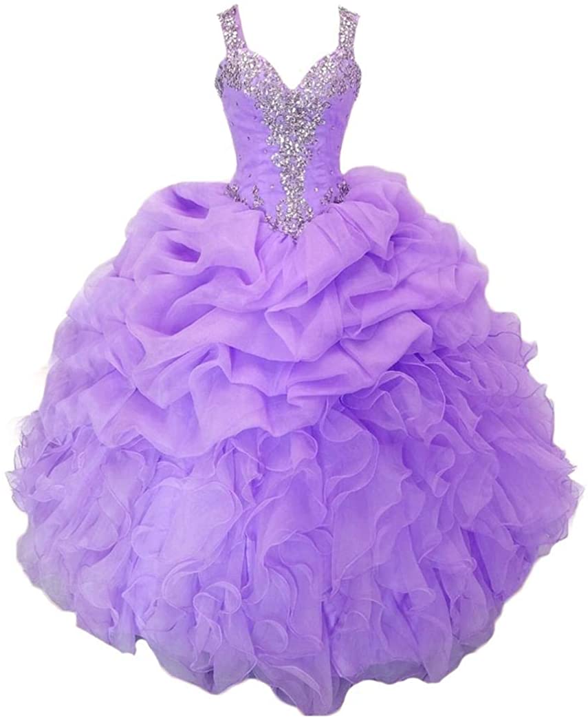 Price:$89.99    Dydsz Sweet 16 Quinceanera Dresses for Women 2020 Ball Gown Prom Party Dress Beaded D18  Clothing