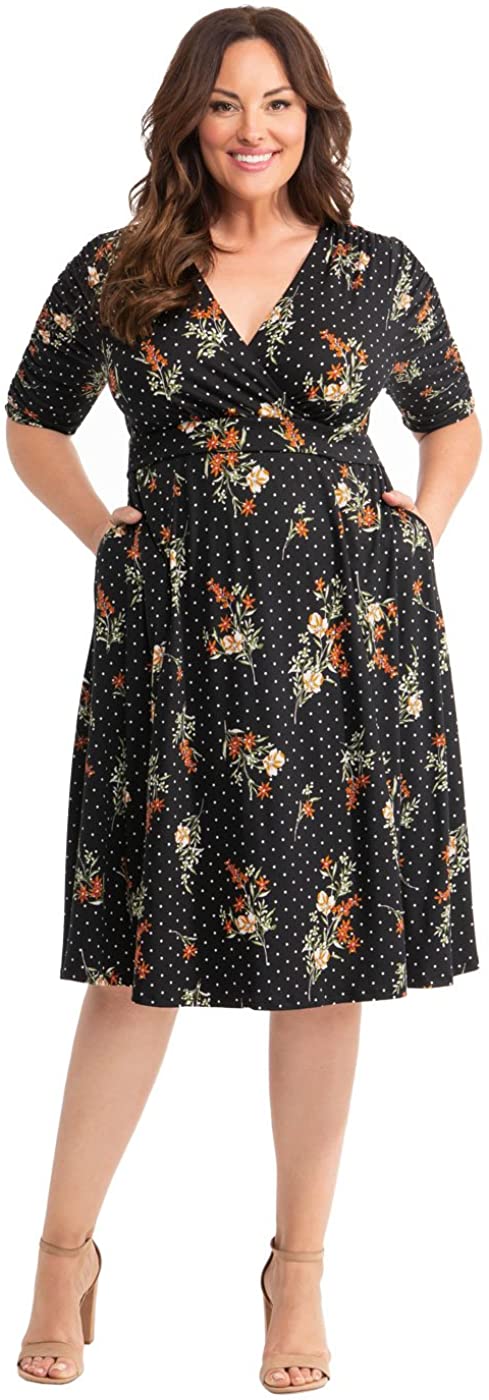 Price:$108.00 Kiyonna Women's Plus Size Gabriella Cocktail Dress at Amazon Women’s Clothing store