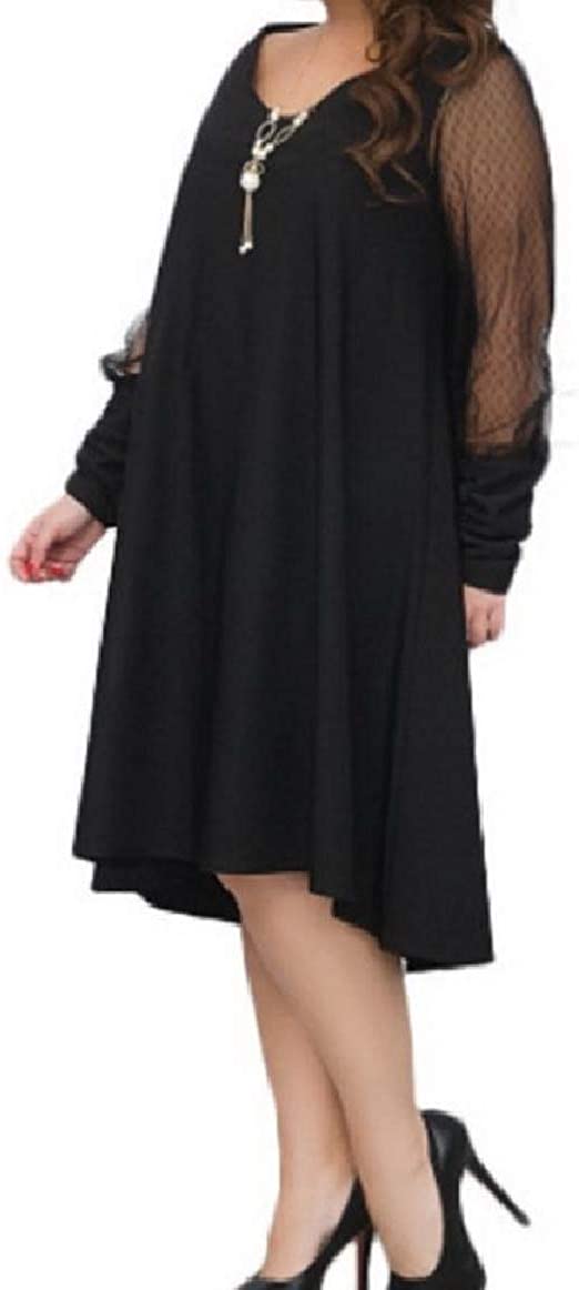 Price:$8.62 Romantc Womens See Through Mesh Plus Size Solid Color Party Cocktail Dress at Amazon Women’s Clothing store