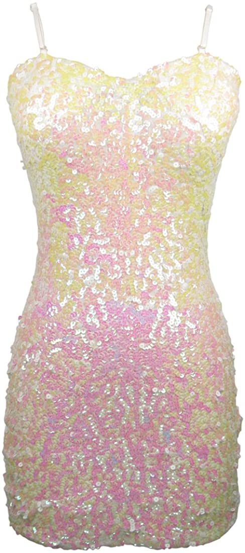 Price:$17.99    Whitewed Sparkly Short Sequin Party Club Cocktail Dresses for Juniors White, White, One Size  Clothing
