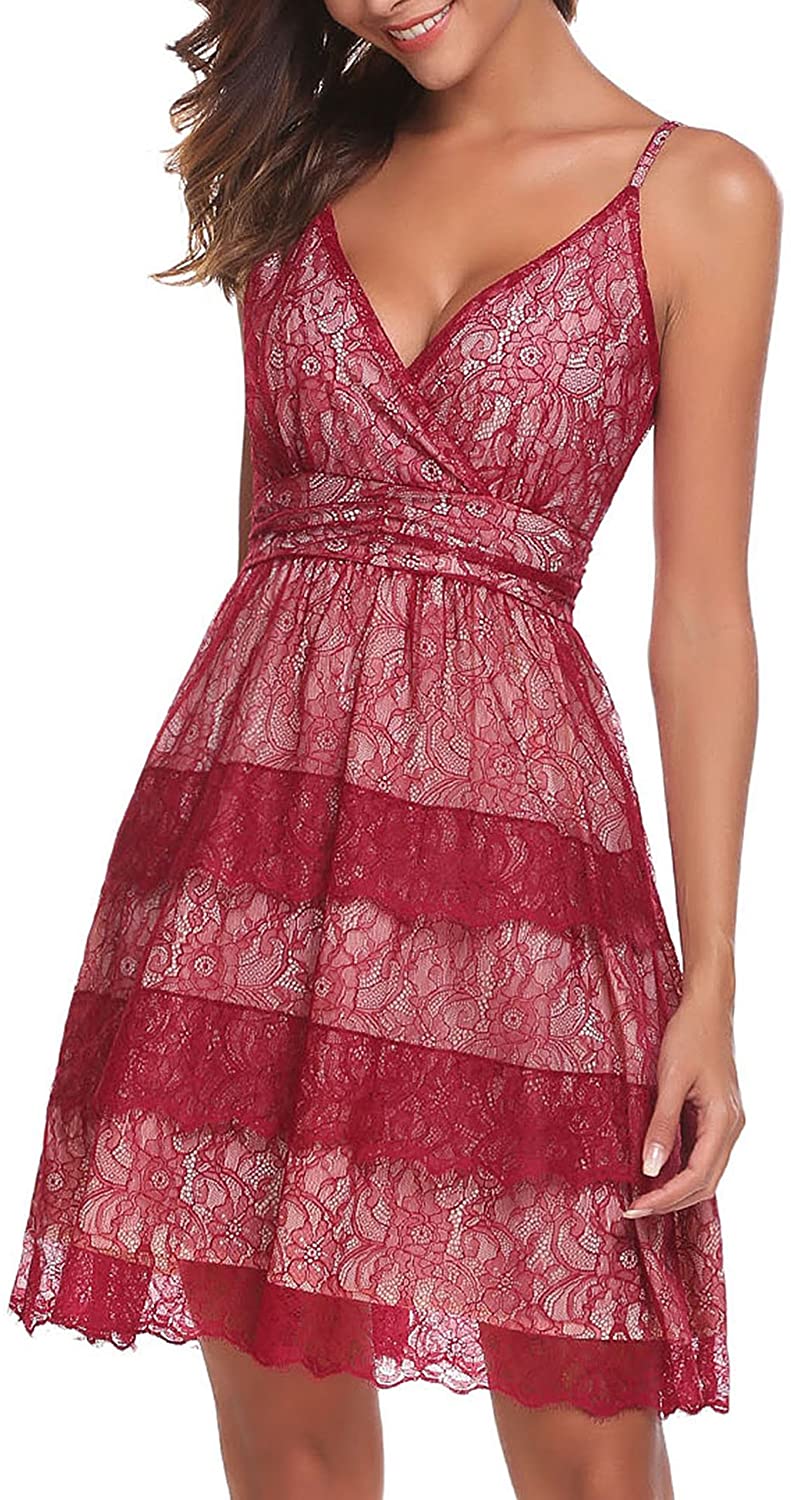 Price:$2.99    ANGVNS Womens Deep V-Neck Backless High Waist Cocktail Party Pleated Dress  Clothing