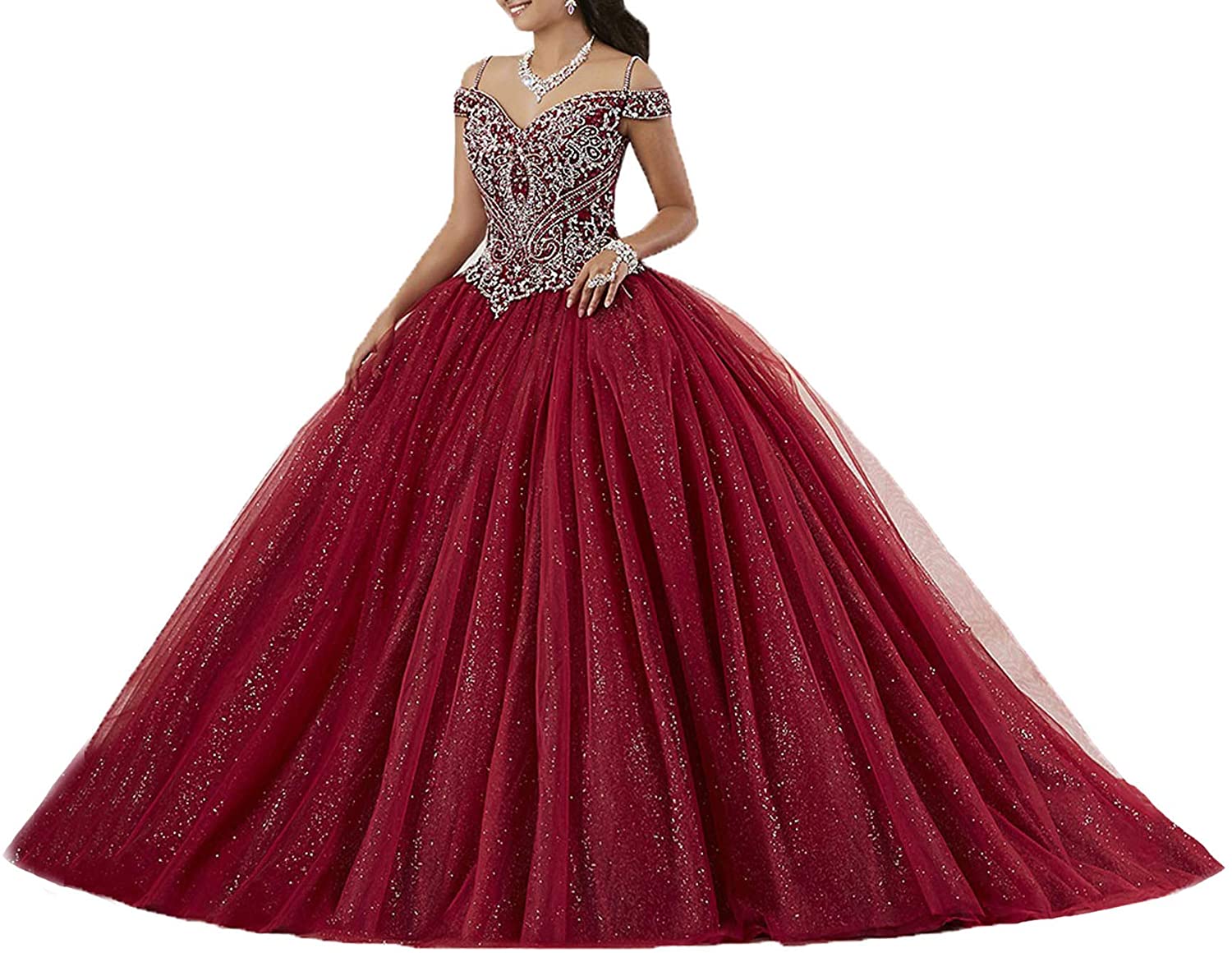 Price:$149.99 Graceprom Women's Puffy Crystal Quinceanera Gown at Amazon Women’s Clothing store