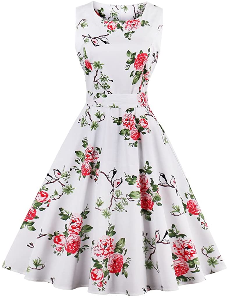 Price:$22.99    Ann Darling Plus Size Boatneck Sleeveless 1950s Vintage Bridesmaid Audrey Dress Cocktail Dress with Belt  Clothing
