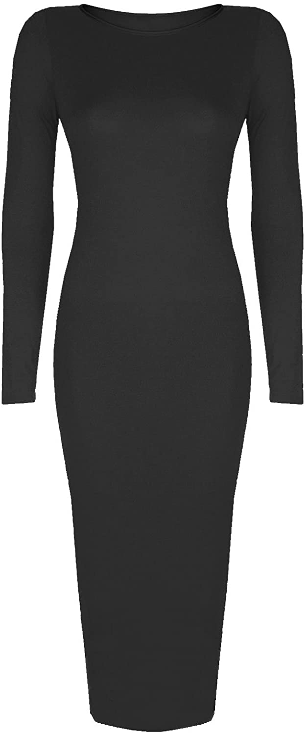 Price:$3.49 Baleza Women's Inspi Long Sleeve Bodycon Midi Calf Length Dress at Amazon Women’s Clothing store