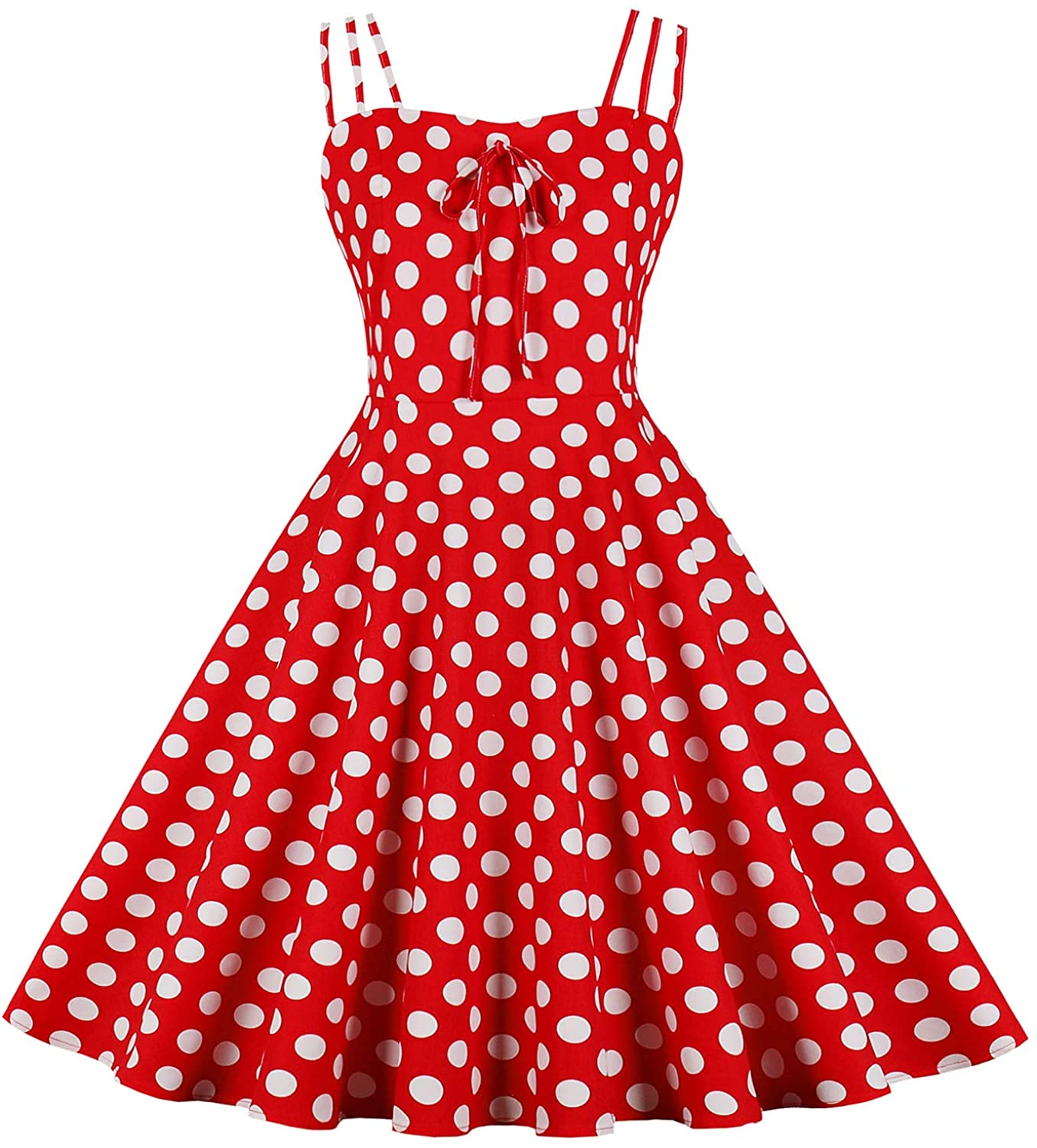 Price:$24.99 Women Vintage 1950s Rockabilly Cocktail Party Swing Dress F02 at Amazon Women’s Clothing store