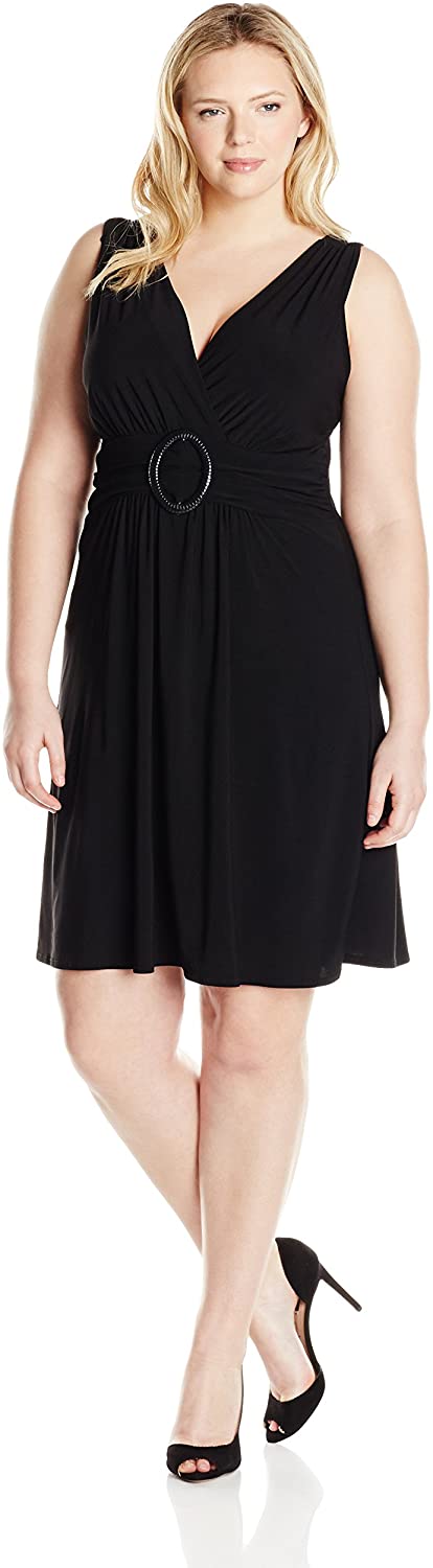 Price:$29.26    Star Vixen Women's Plus-Size Sleeveless O-Ring A-Line Dress  Clothing