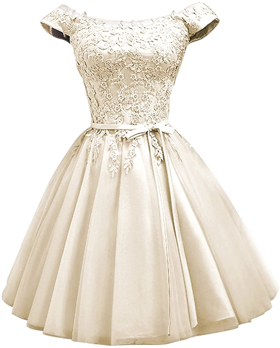 Price:$69.99    LanierWedding Short Dress Cap Sleeves Satin Prom Dress For Party, Bridesmaid  Clothing