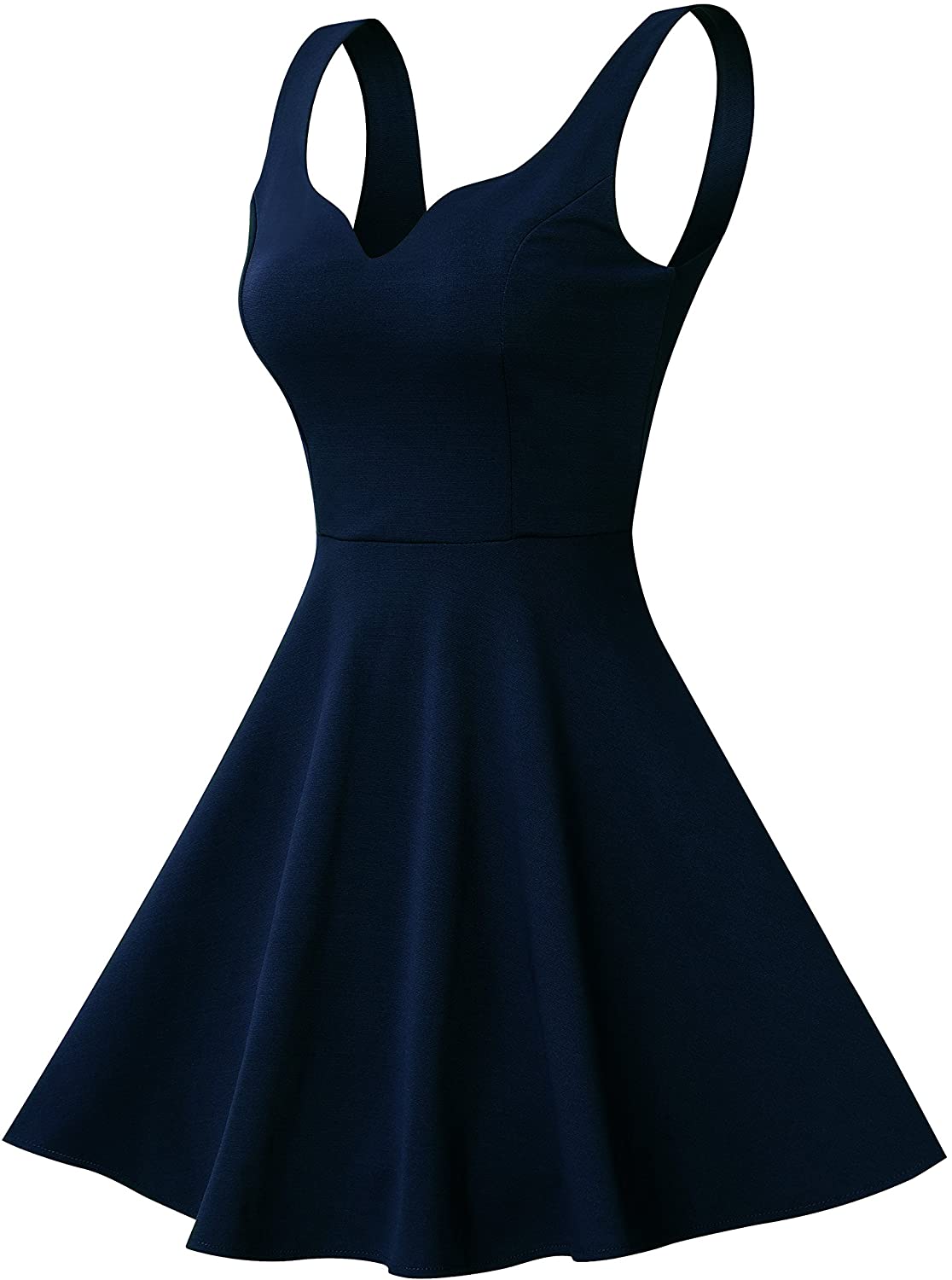 Price:$26.99 Missufe Women's Sleeveless Sweetheart Flared Mini Dress at Amazon Women’s Clothing store