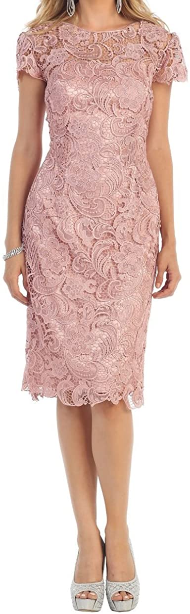 Price:$99.99    Belle Maids Short Lace Formal Gown 1164BM  Clothing