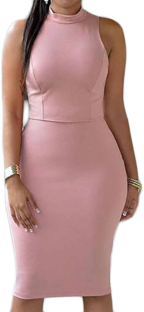 Price:$3.86 XXBlosom Womens Bodycon Sleeveless Halter Clubwear Backless Cut Out Party Mini Dress at Amazon Women’s Clothing store