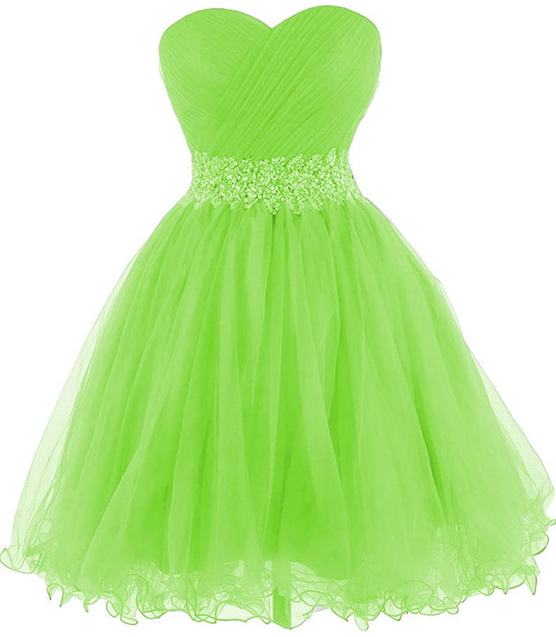 Price:$74.99 Short Tulle Homecoming Dresses Beaded Prom Cocktail Gowns Sweetheart Junior Party Dress at Amazon Women’s Clothing store