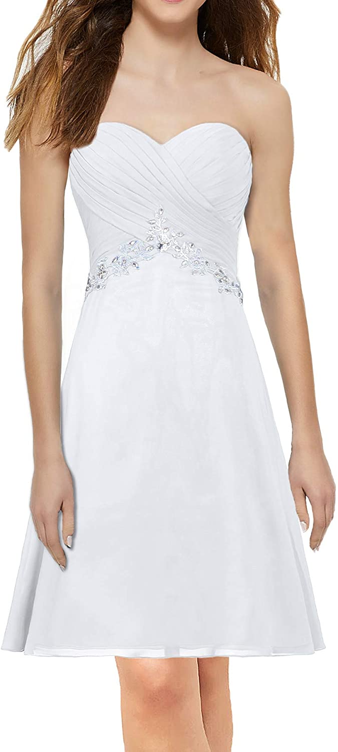 Price:$39.99    ANTS Women's Strapless Chiffon Prom Dress Short Cocktail Party Gown  Clothing