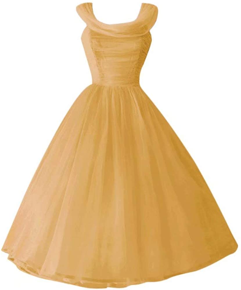 Price:$64.00    Andybridal Real Photos Ball Gown Pleat Tea Length Bridesmaid Dress Wedding Dress  Clothing