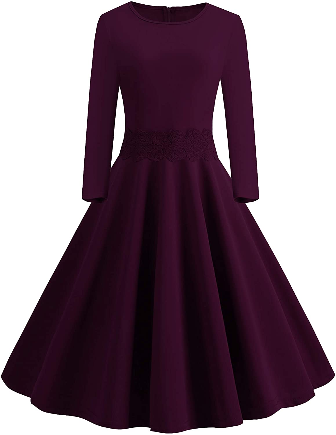 Price:$20.01    chuhefushi Women's Audrey Hepburn Rockabilly Vintage Dress 1950s Retro Cocktail Swing Party Dress  Clothing