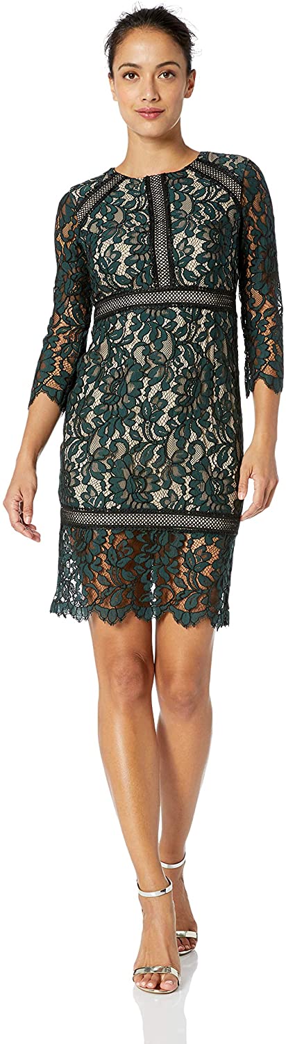 Price:$127.43    Vince Camuto Women's Petite Lace 3/4 Sleeve Bodycon Dress  Clothing