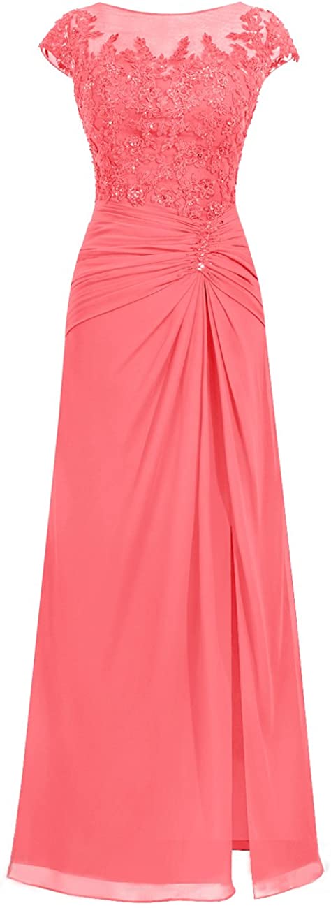 Price:$5.00    JAEDEN Prom Dress with Split Long Evening Gowns Chiffon Prom Dresses Lace  Clothing