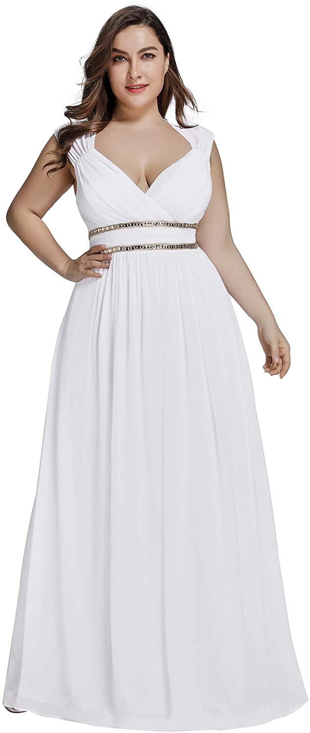 Price:$59.99    Ever-Pretty Women's Plus Size V-Neck Empire Waist Evening Party Maxi Dress 8697PZ  Clothing