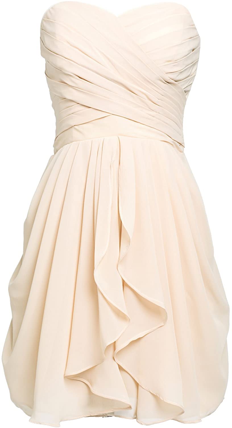 Price:$19.90 anmor Women's One Shoulder Chiffon Bridesmaid Dresses Midi Wedding Guest Gowns at Amazon Women’s Clothing store