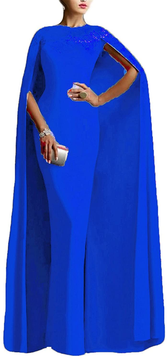 Price:$118.99    Ellenhouse Women's Mermaid Formal Gown Prom Evening Dresses With Cape 16 Light Royal  Clothing