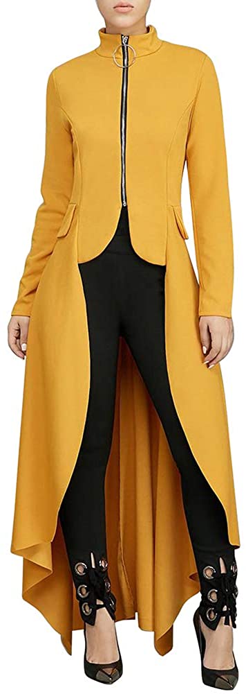 Price:$34.99 Adogirl Peplum Tops for Women - High Low Asymmetrical Long Sleeve Zipper Front Bodycon Blouse Shirt Dress at Amazon Women’s Clothing store