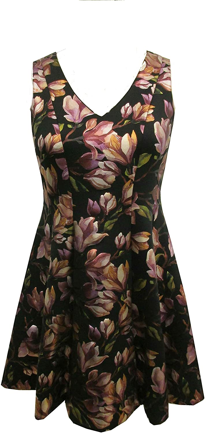 Price:$31.99    ROBBIE BEE Women's Metallic Floral Fit and Flare Party Dress  Clothing