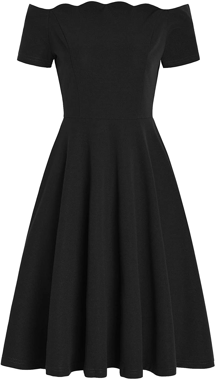 Price:$19.99    Pintage Women's Scalloped Party Dress Off Shoulder Cocktail Dress  Clothing