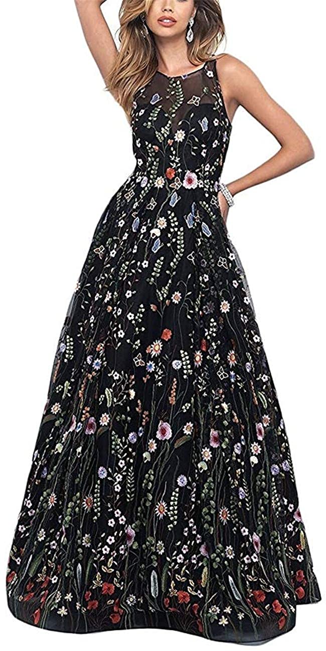 Price:$59.99    Dobelove Women's Long Sleeve Embroider A-Line Evening Dress  Clothing