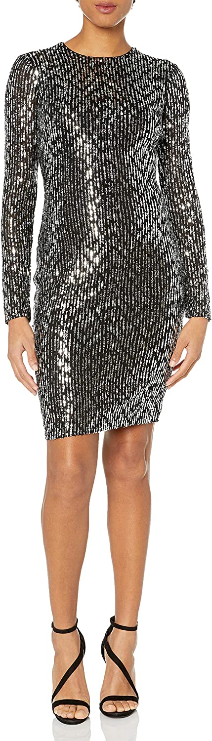 Price:$113.40 Calvin Klein Women's Long Sleeve Sequin Sheath Cocktail Dress at Amazon Women’s Clothing store