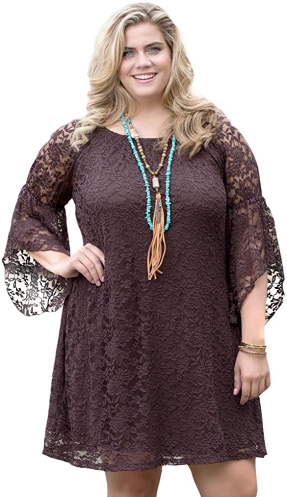 Price:$59.95    Chocolate Cowgirl Social Plus Dress  Clothing