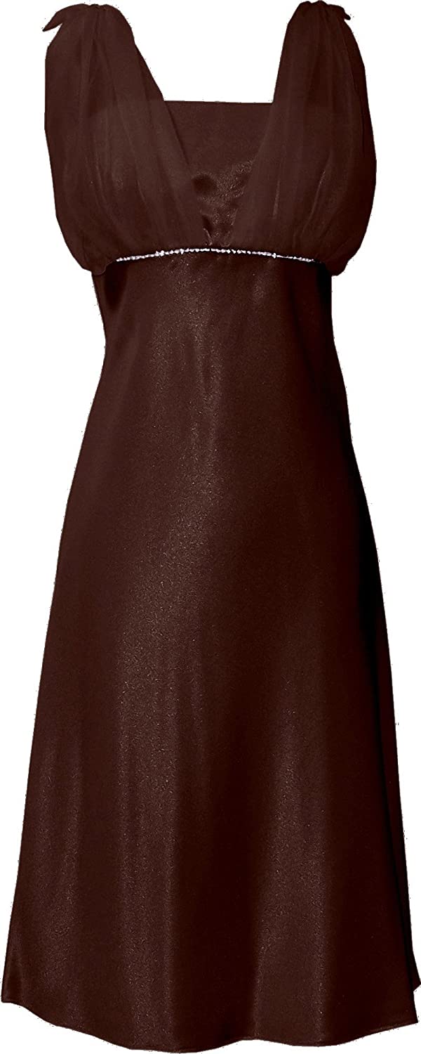 Price:$14.99    PacificPlex Satin Chiffon Prom Dress Holiday Bridesmaid Crystals Knee-Length  Clothing